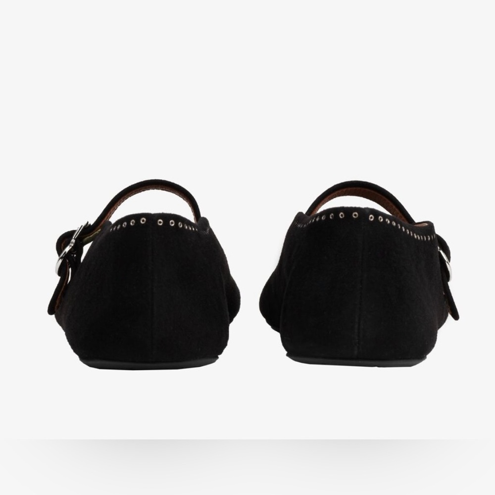 Alaïa black suede ballet flats with strap and rubber sole - so 35 - Picture 4 of 9